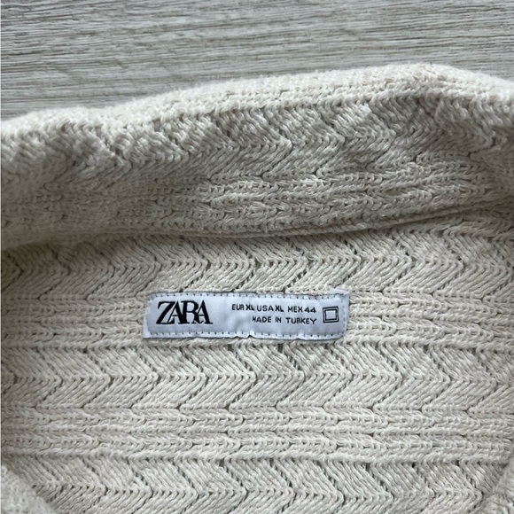 Zara Other - Zara Textured Knit Men’s Shirt in Cream Size XL
